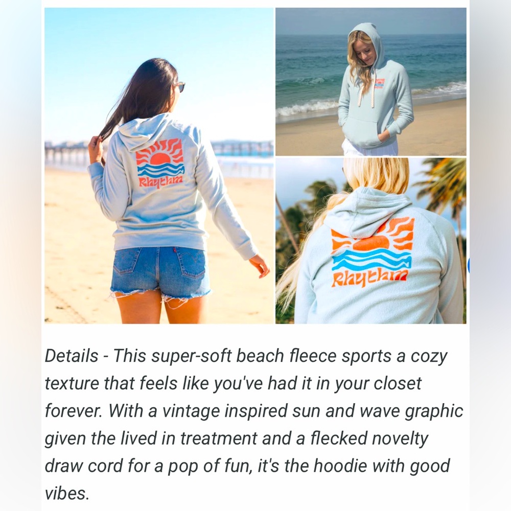 Rhythm Dawn Fleece Sweatshirt NWT